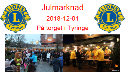 Traditionell julmarknad på torget i Tyringe